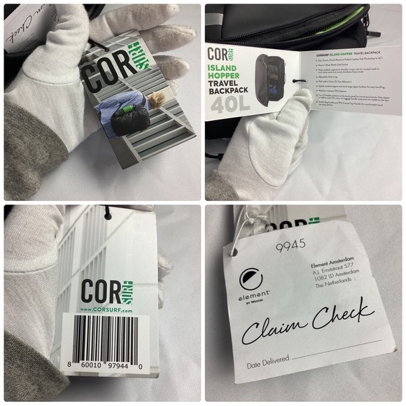 COR Surf Flight Approved Carry-On Travel Laptop Backpack with Passport Pocket - Picture 12 of 12